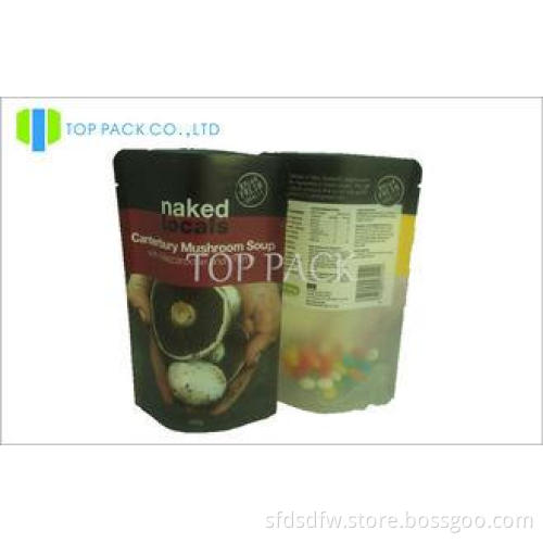 500g Matte Printed Stand Up Food Pouches , Soup Nylon Zippe